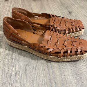 Sam & Libby Asha Huarache Espadrilles Sandal Womens Sz 8.5 Brown Coastal Cowgirl
